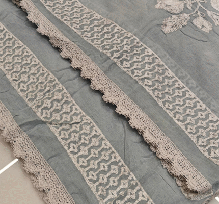 Lucknavi Embroidery Cotton Pan Dupatta 7