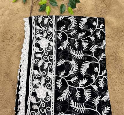 Dyeable Chikankari Kashmiri Design Lucknavi Dupatta 2